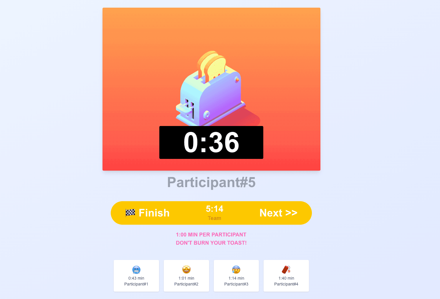 Free standup timer online — Daily Toaster for Scrum teams