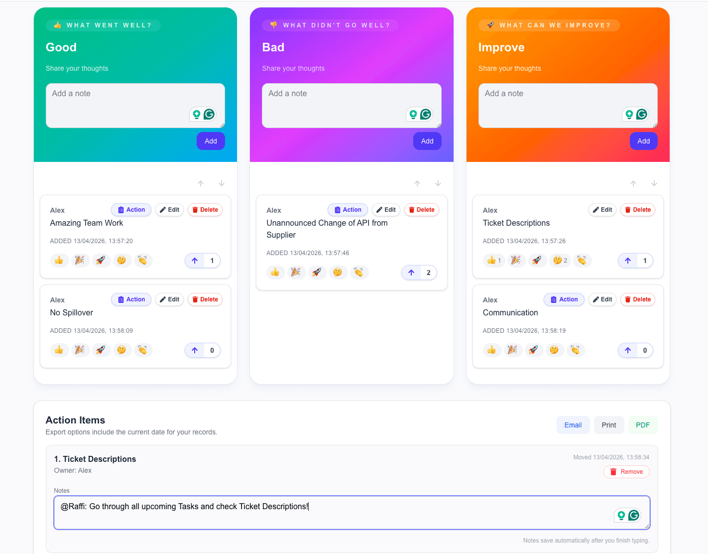 Free retro board — RetroTool alternative